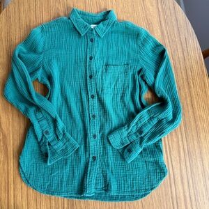 J.Crew Factory Teal Button Down Shirt Women’s S